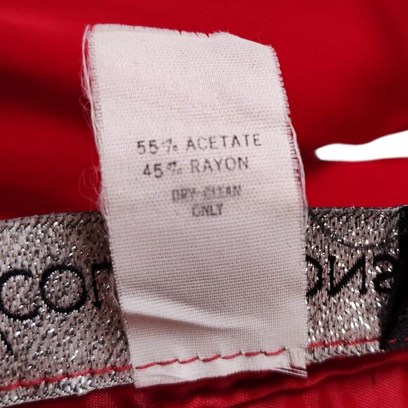 Vintage 90s Red Fitted Midi Cocktail Dress Size S Draped Open Back Square Neck - Picture 16 of 16